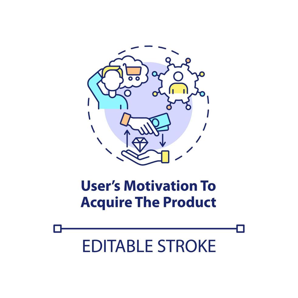 User motivation to product acquire concept icon vector