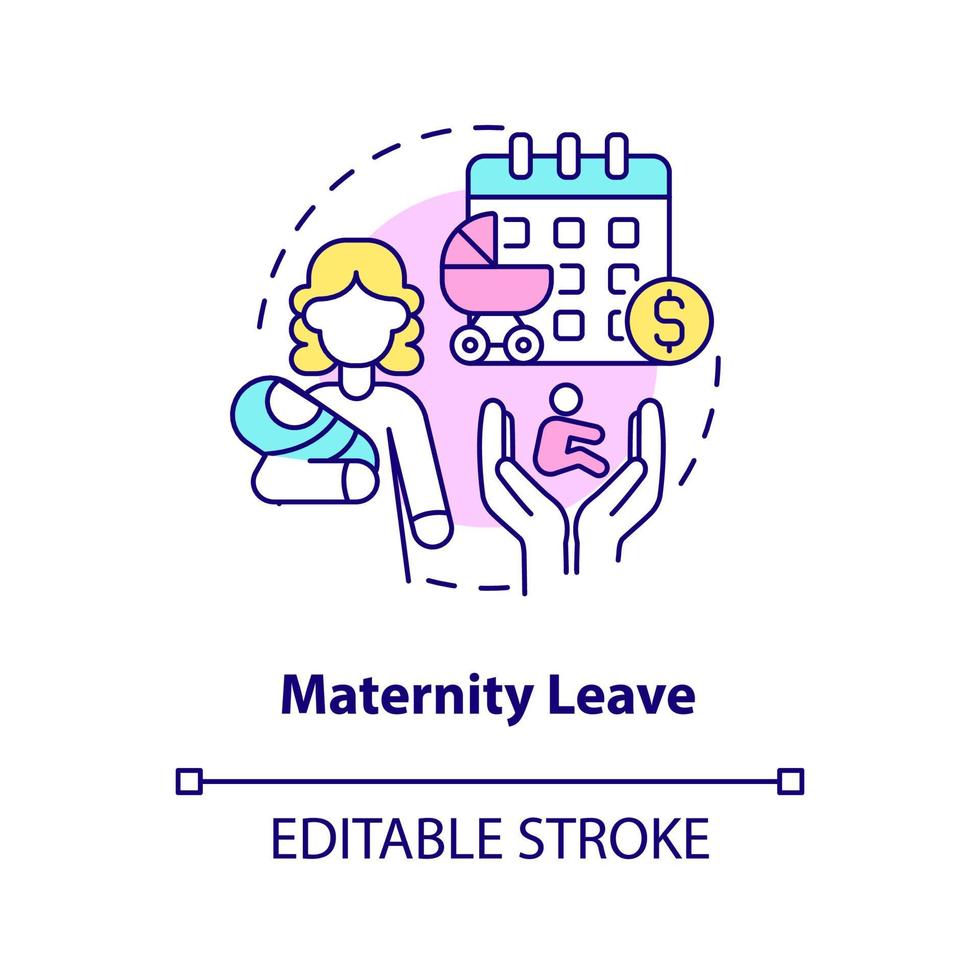 Maternity leave concept icon vector