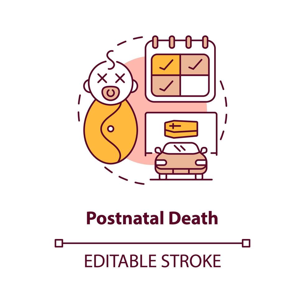 Postnatal death concept icon vector
