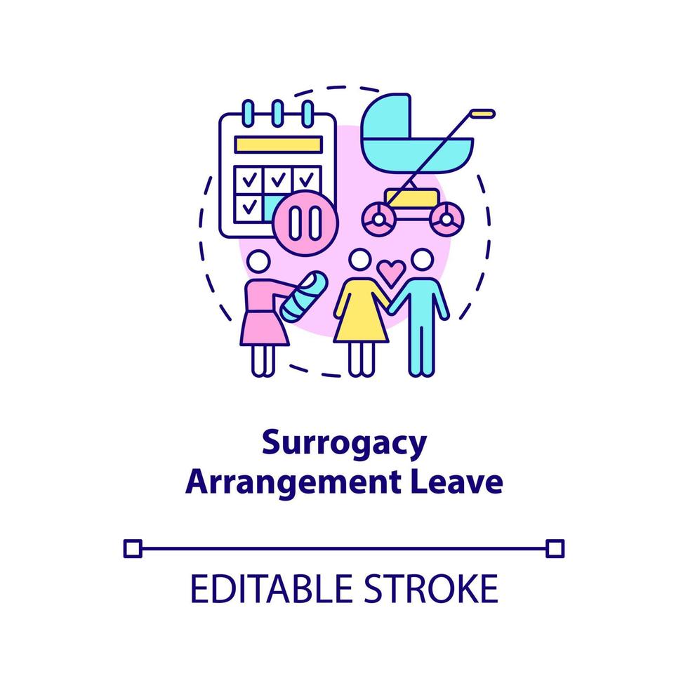 Surrogacy arrangement leave concept icon vector