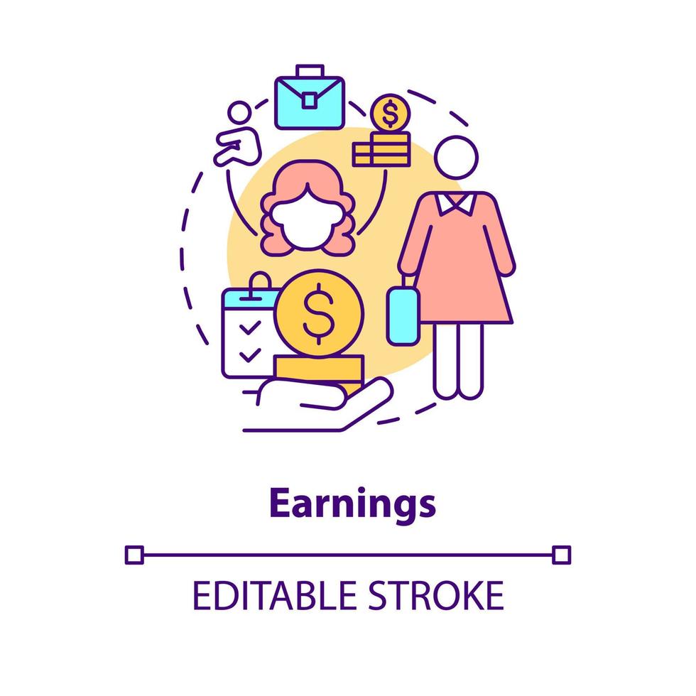 Earnings concept icon vector