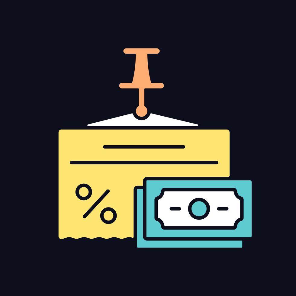 Fixed expenses RGB color icon for dark theme vector