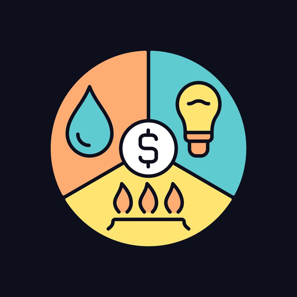 Paying bills RGB color icon for dark theme vector