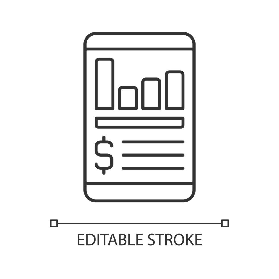 Expense tracker app linear icon vector