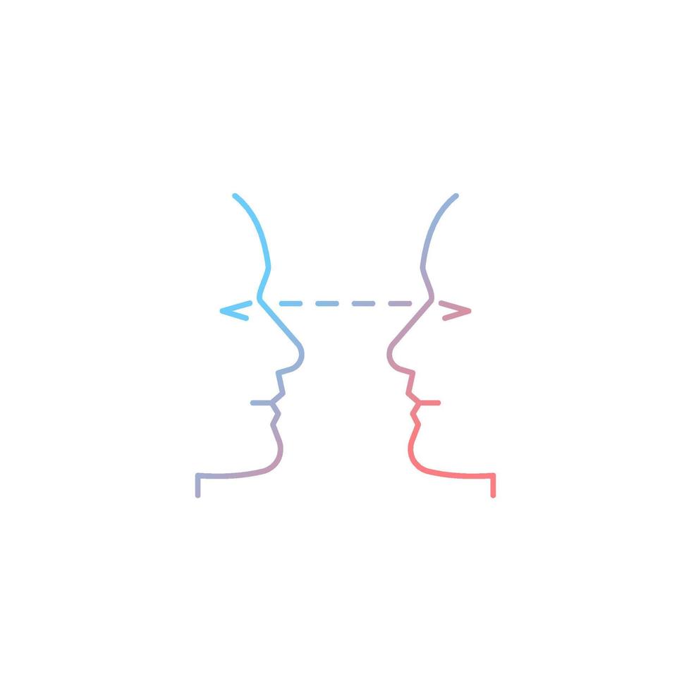 Eye contact gradient linear vector icon