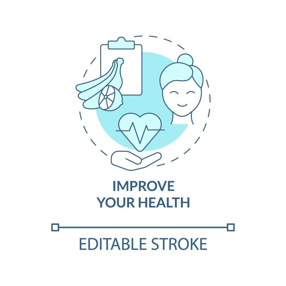 Improve your health blue concept icon vector