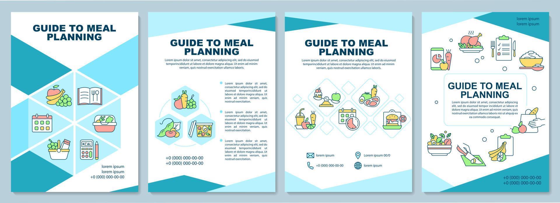 Guide to meal planning brochure template vector