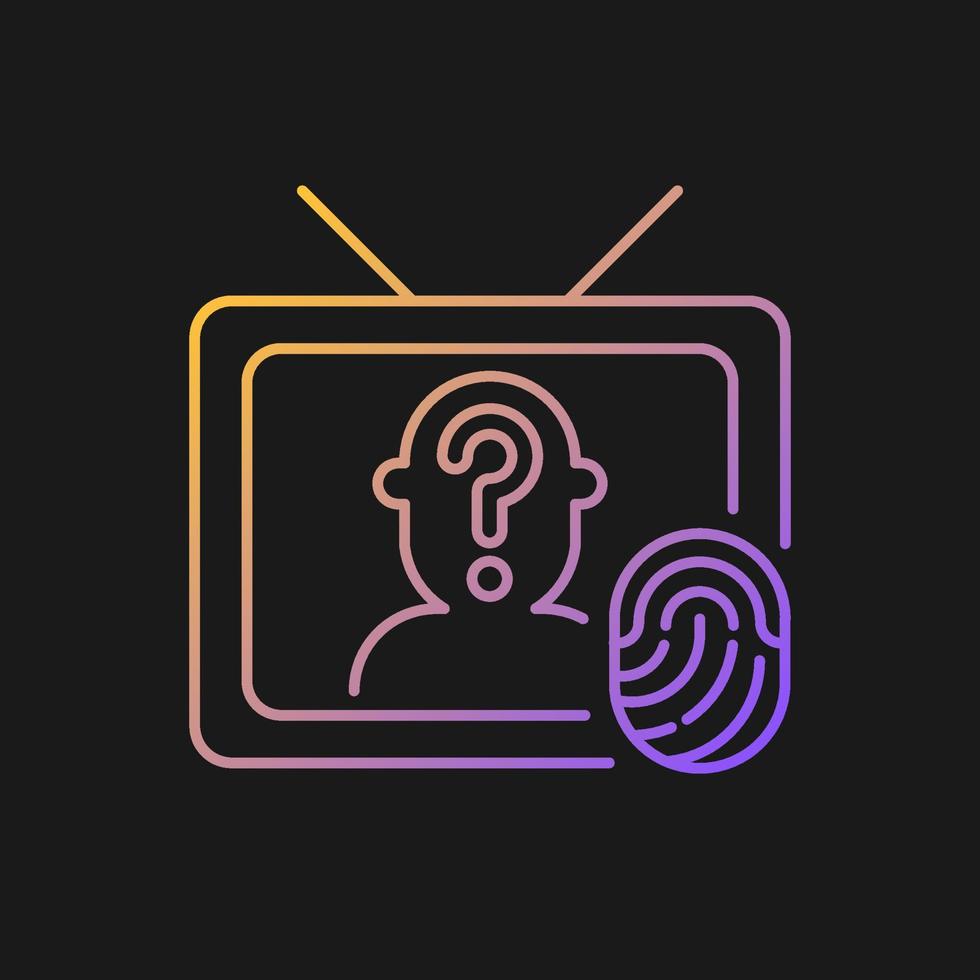 Online investigation show gradient vector icon for dark theme