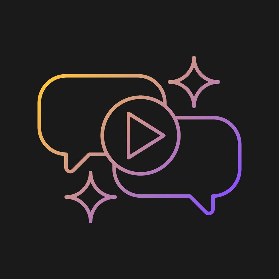 Talk show gradient vector icon for dark theme