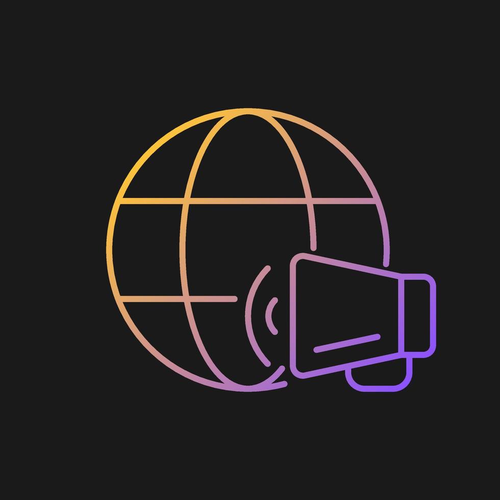 World news gradient vector icon for dark theme