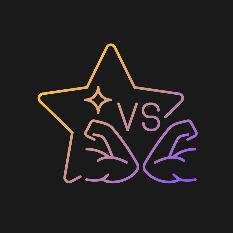 Sports competition reality show gradient vector icon for dark theme