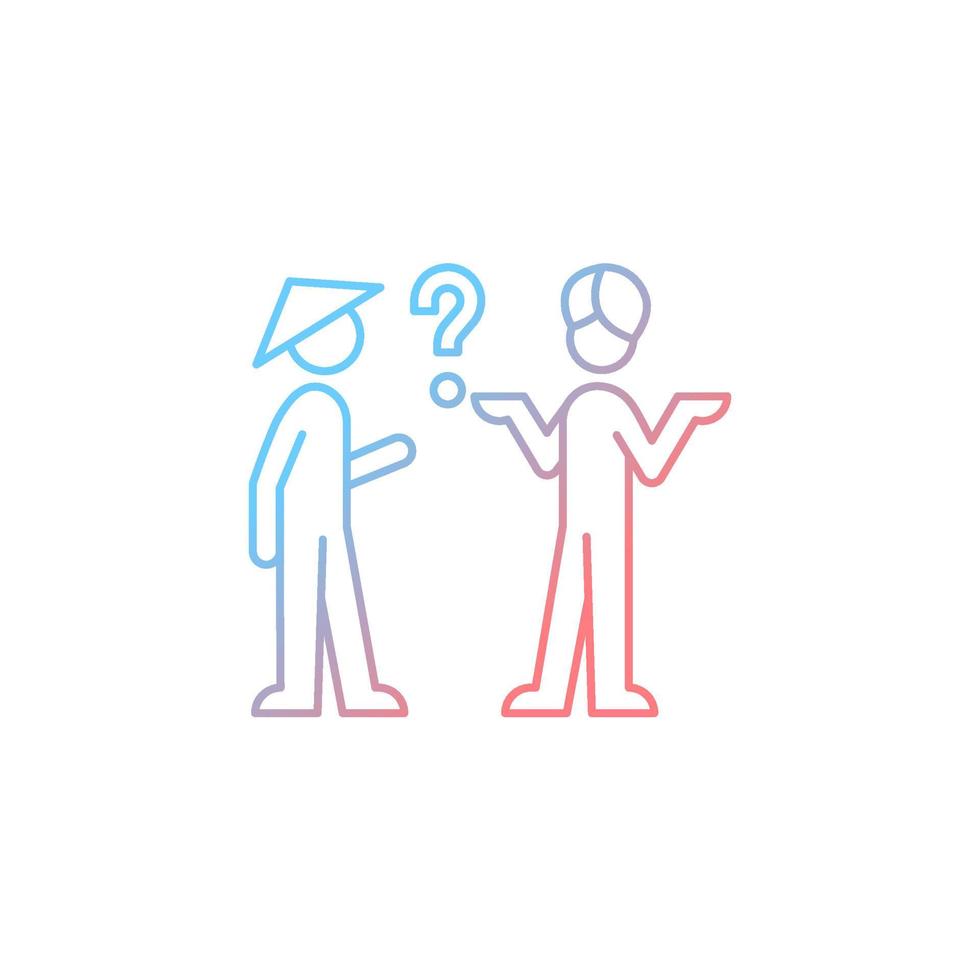 Cultural barriers gradient linear vector icon