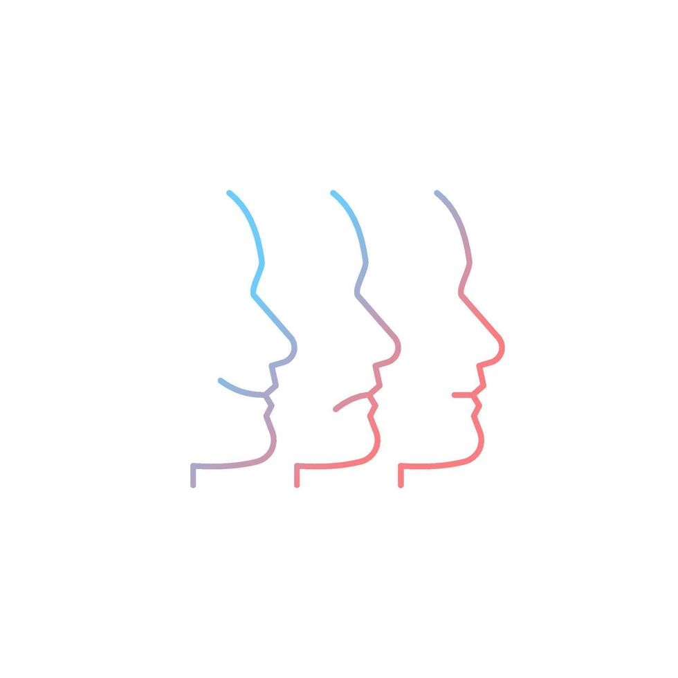 Facial expressions gradient linear vector icon