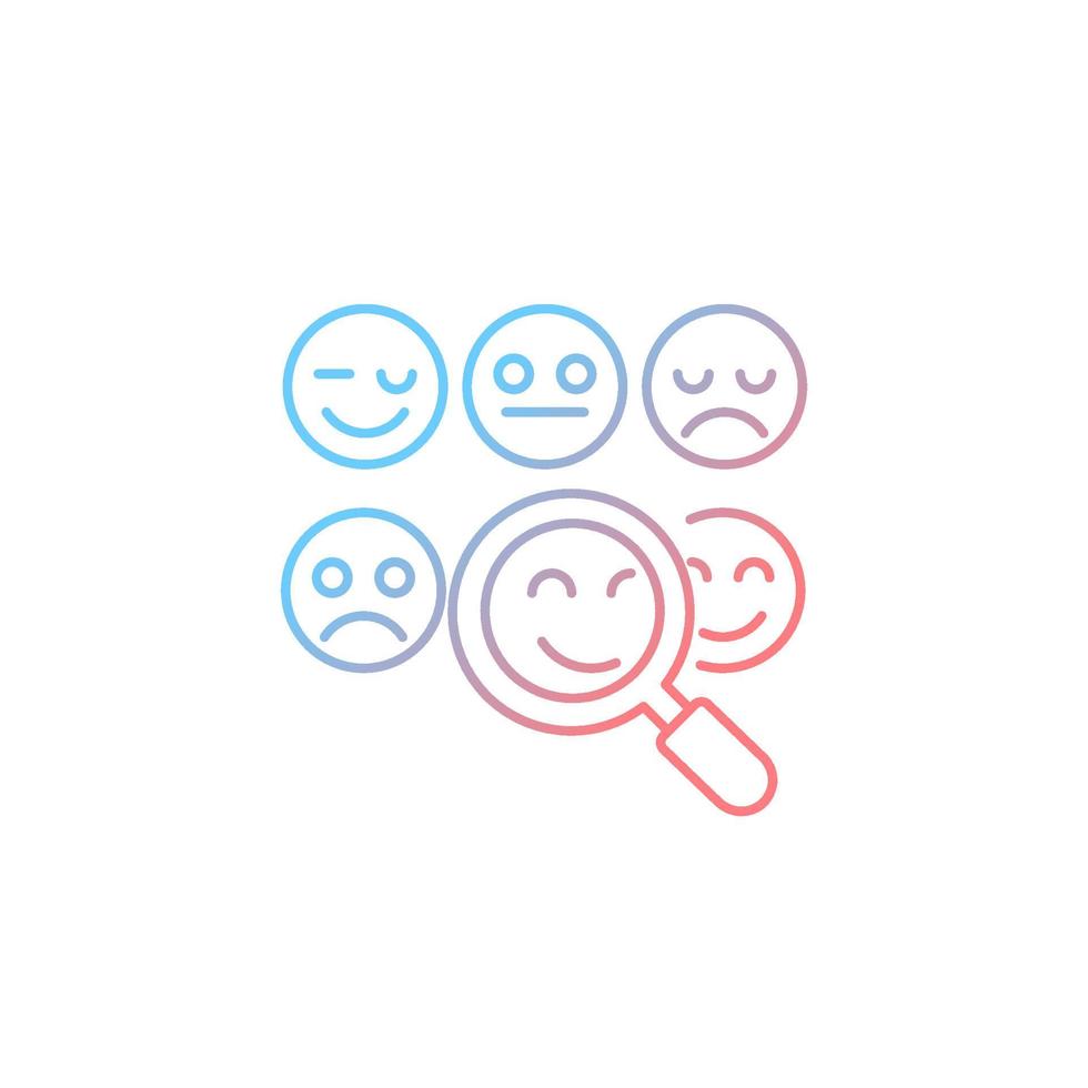 Reading emotions gradient linear vector icon