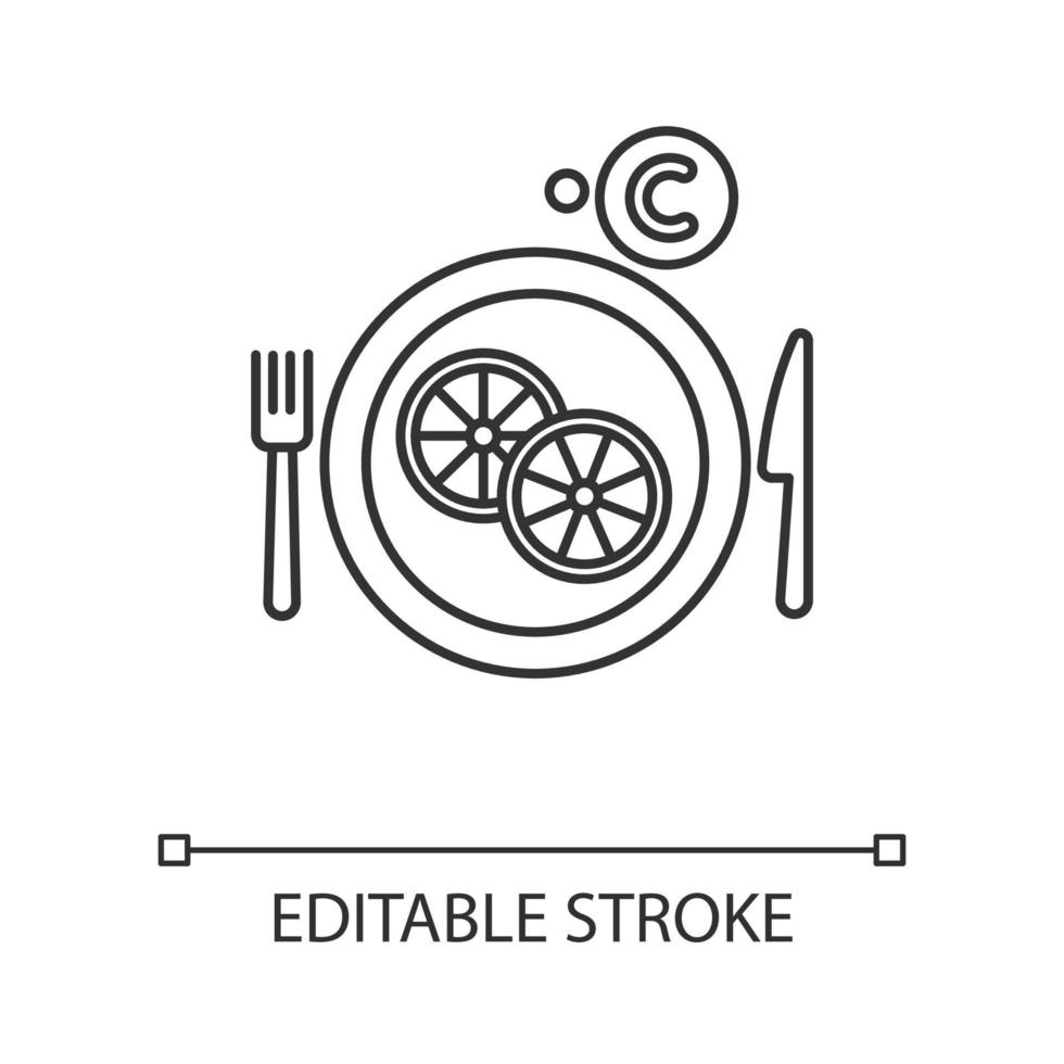 icono lineal de vitamina c vector