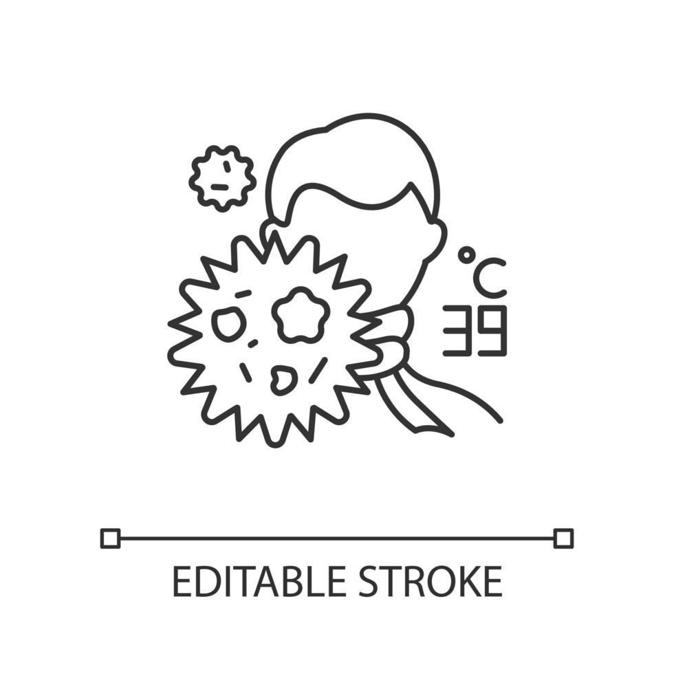 Influenza virus linear icon vector