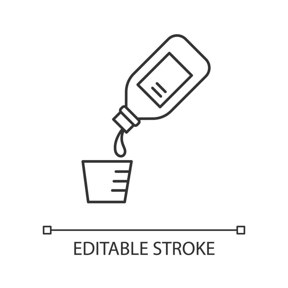 Cough syrup linear icon vector