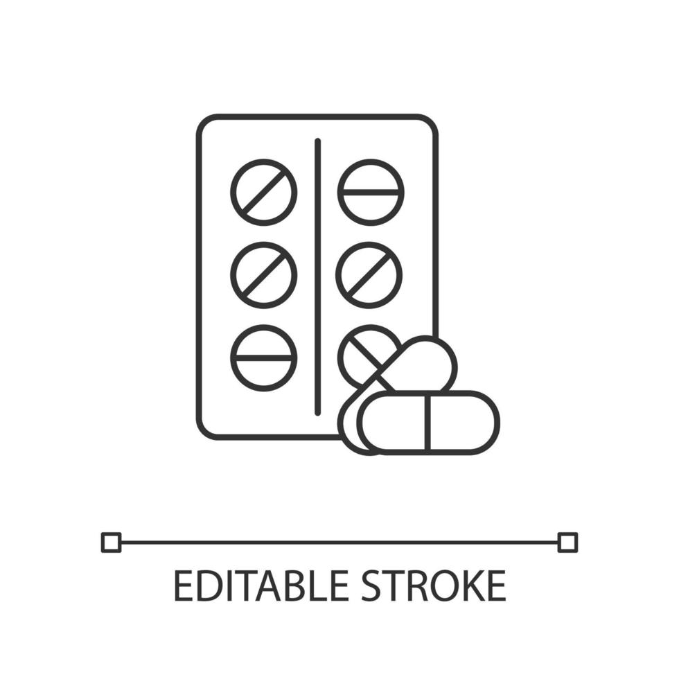 Pills linear icon vector
