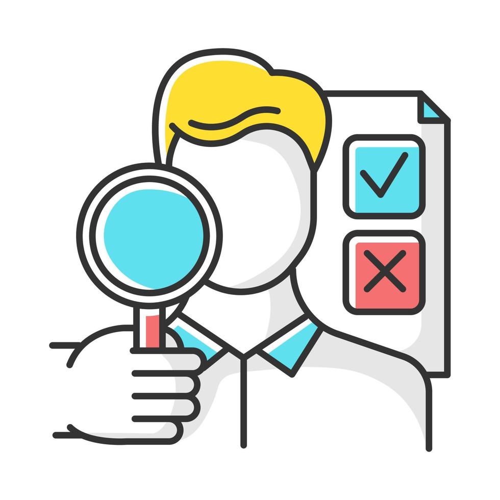 Survey interviewer color icon vector