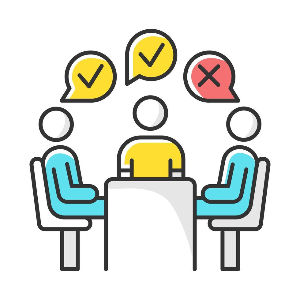 Group administered survey color icon vector