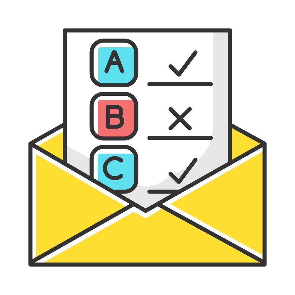 Email survey color icon vector