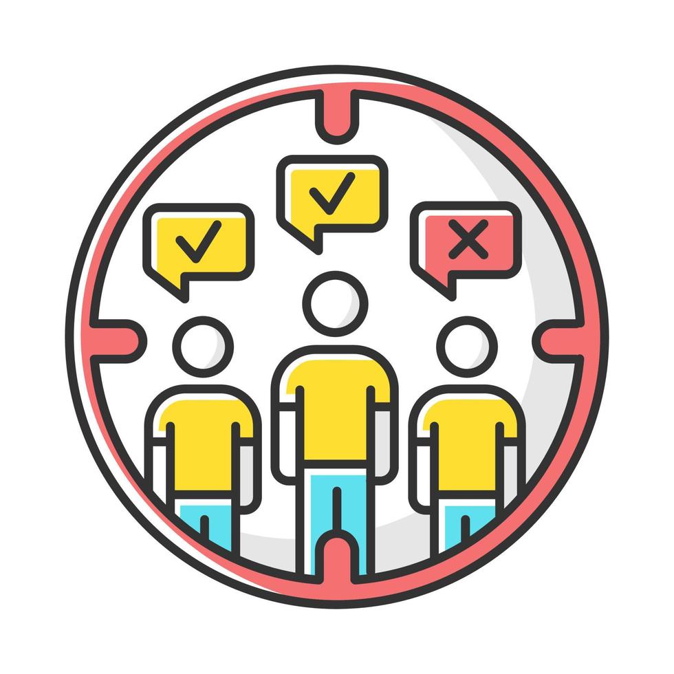 Survey target audience color icon vector