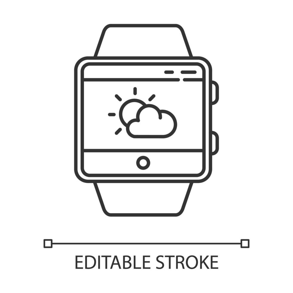 Weather forecast smartwatch function linear icon vector