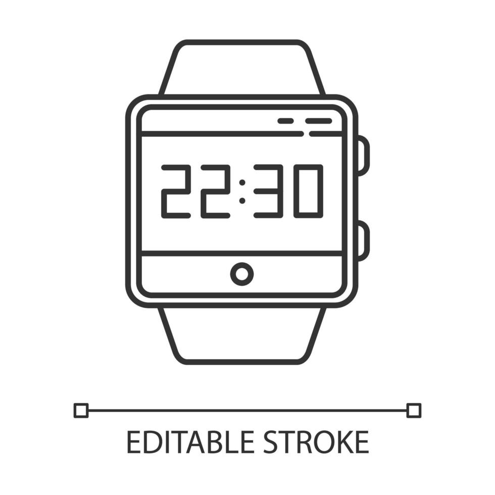 Current time smartwatch function linear icon vector