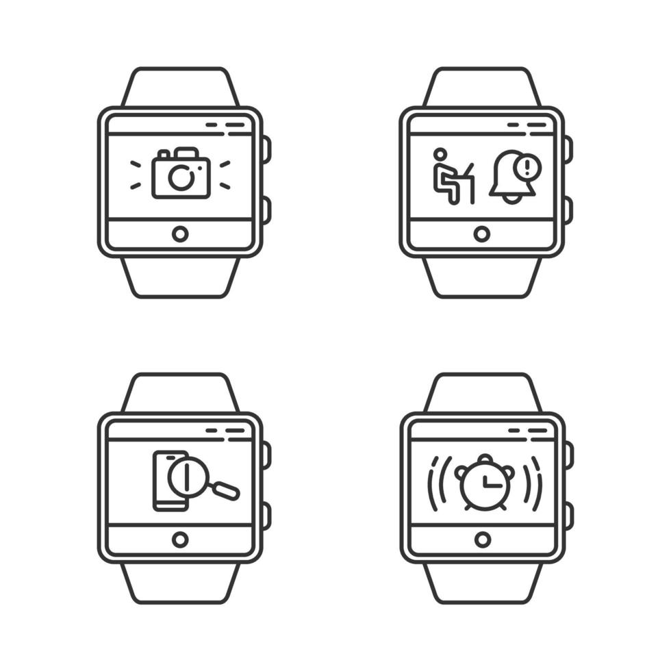 Fitness tracker functions linear icons set 3562458 Vector Art at Vecteezy