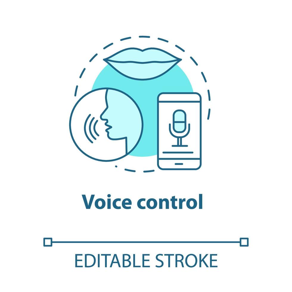 Voice control turquoise concept icon vector