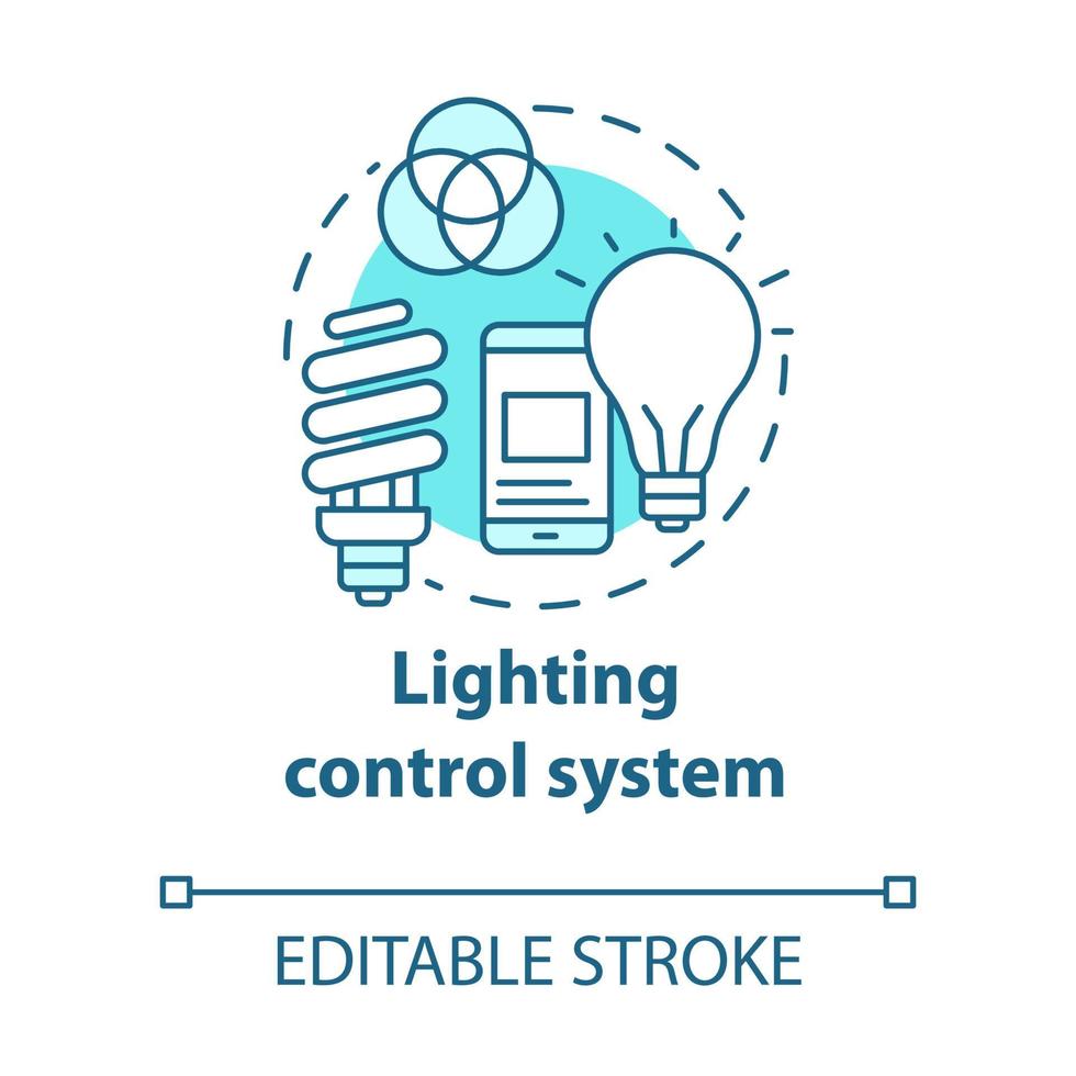 Sistema de control de iluminación icono de concepto turquesa vector