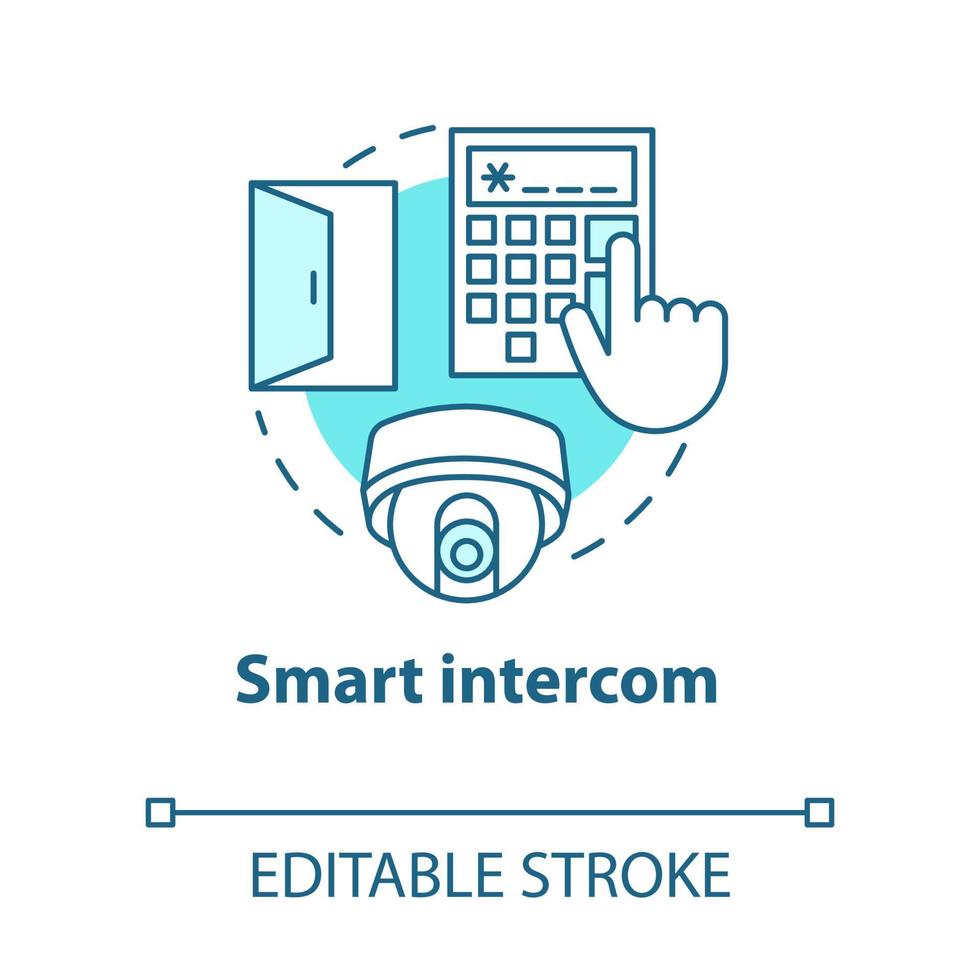 Smart intercom turquoise concept icon vector