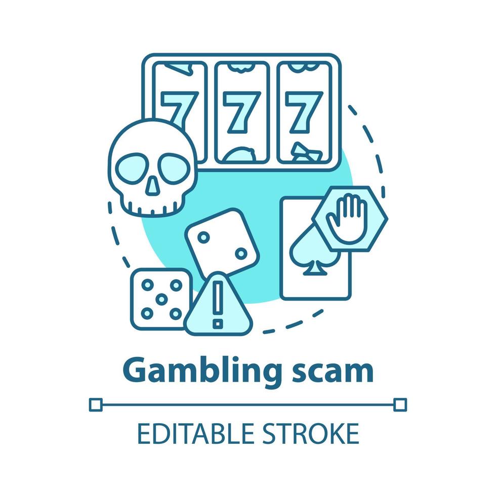 Gambling scam concept icon vector