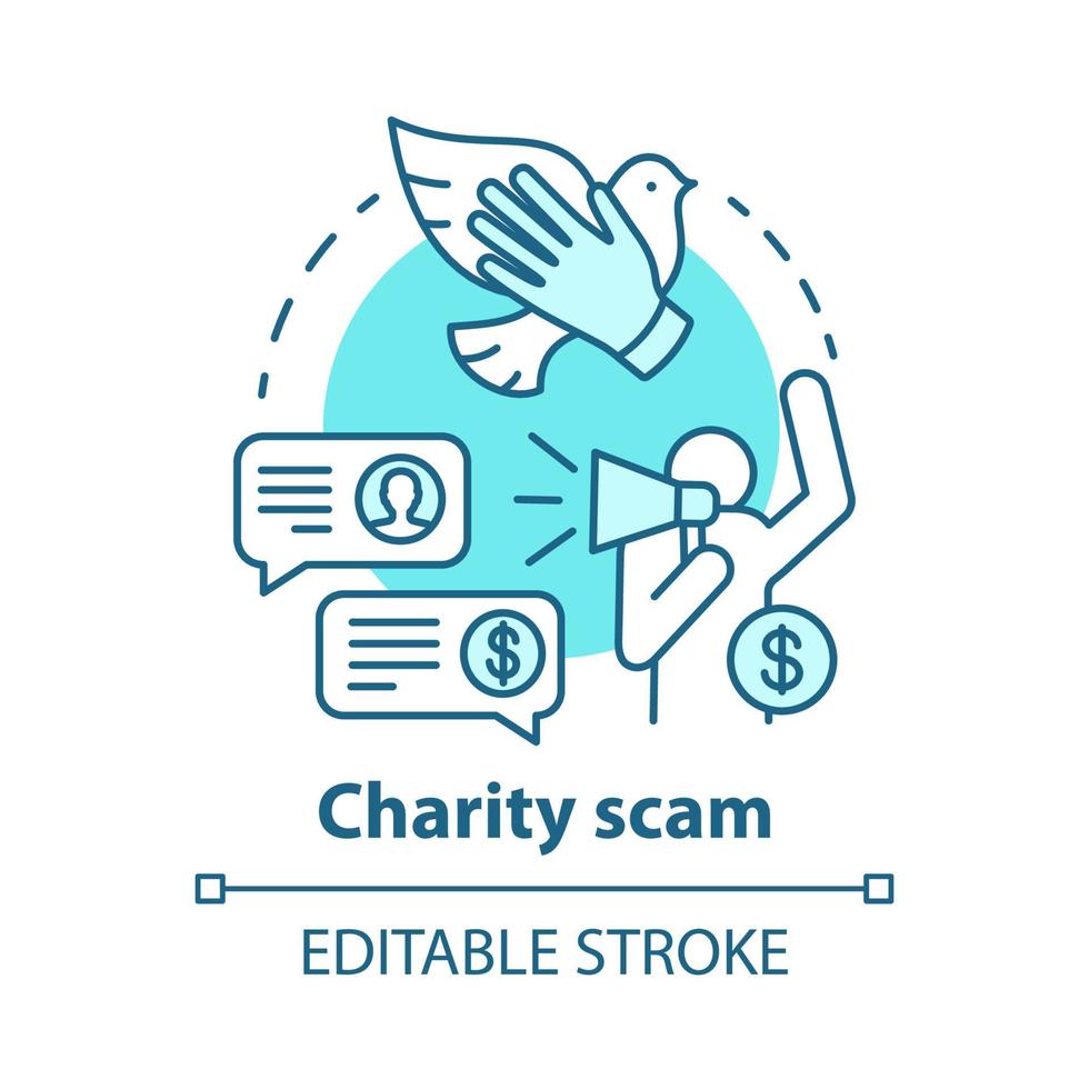 Charity scam concept icon vector