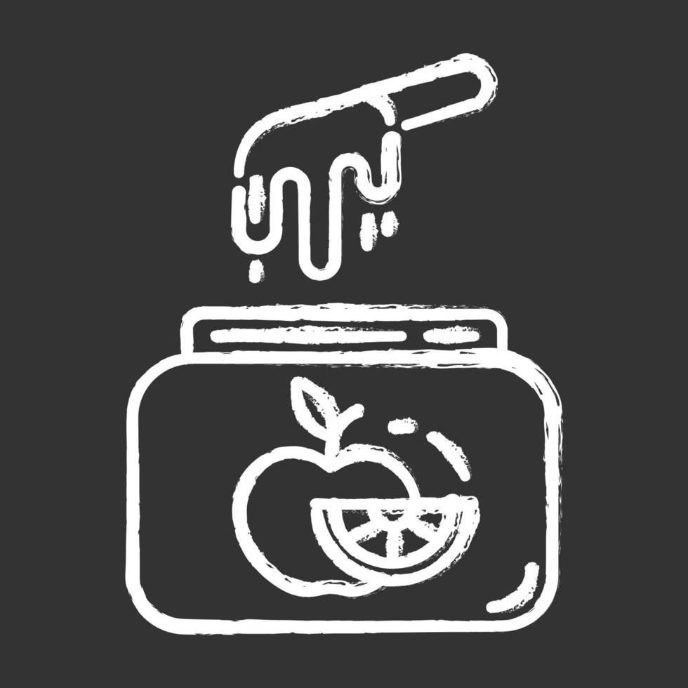 icono de tiza de depilación de frutas vector
