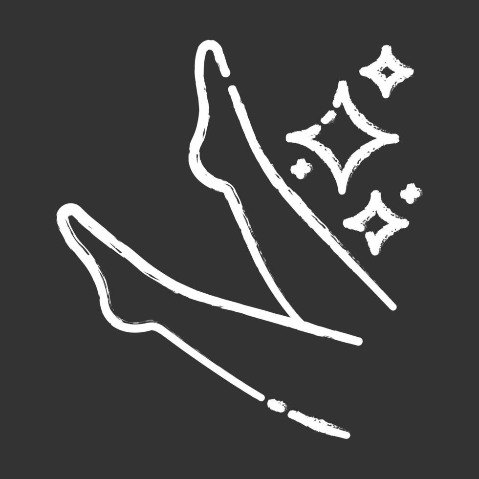 Leg waxing process chalk icon vector