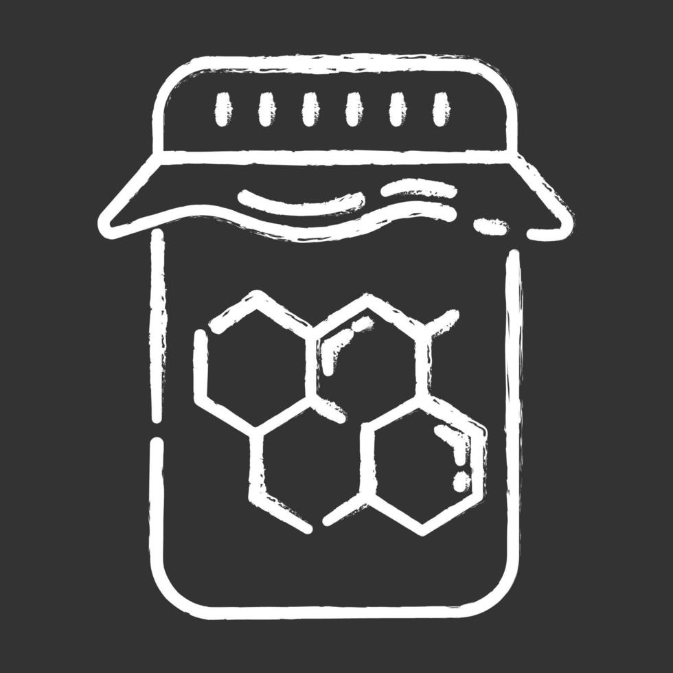 Honey wax jar chalk icon vector