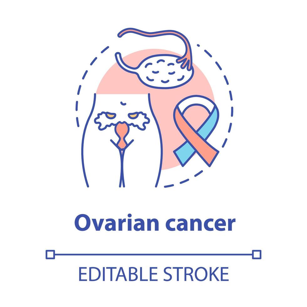 icono del concepto de cáncer de ovario vector