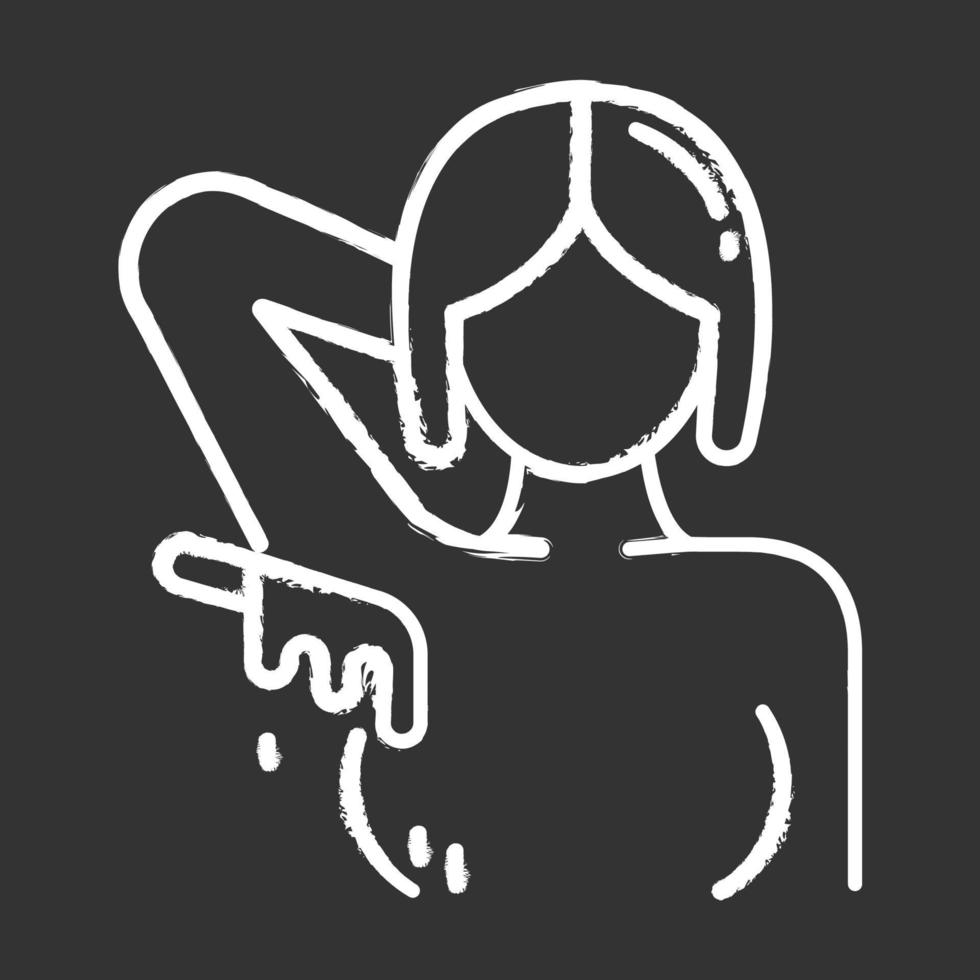 Armpit waxing chalk icon vector