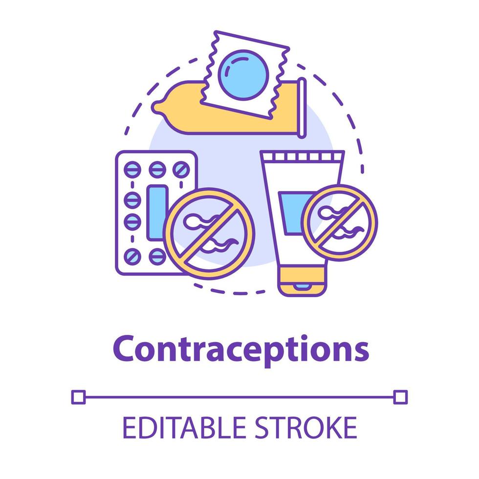 Contraceptions concept icon vector