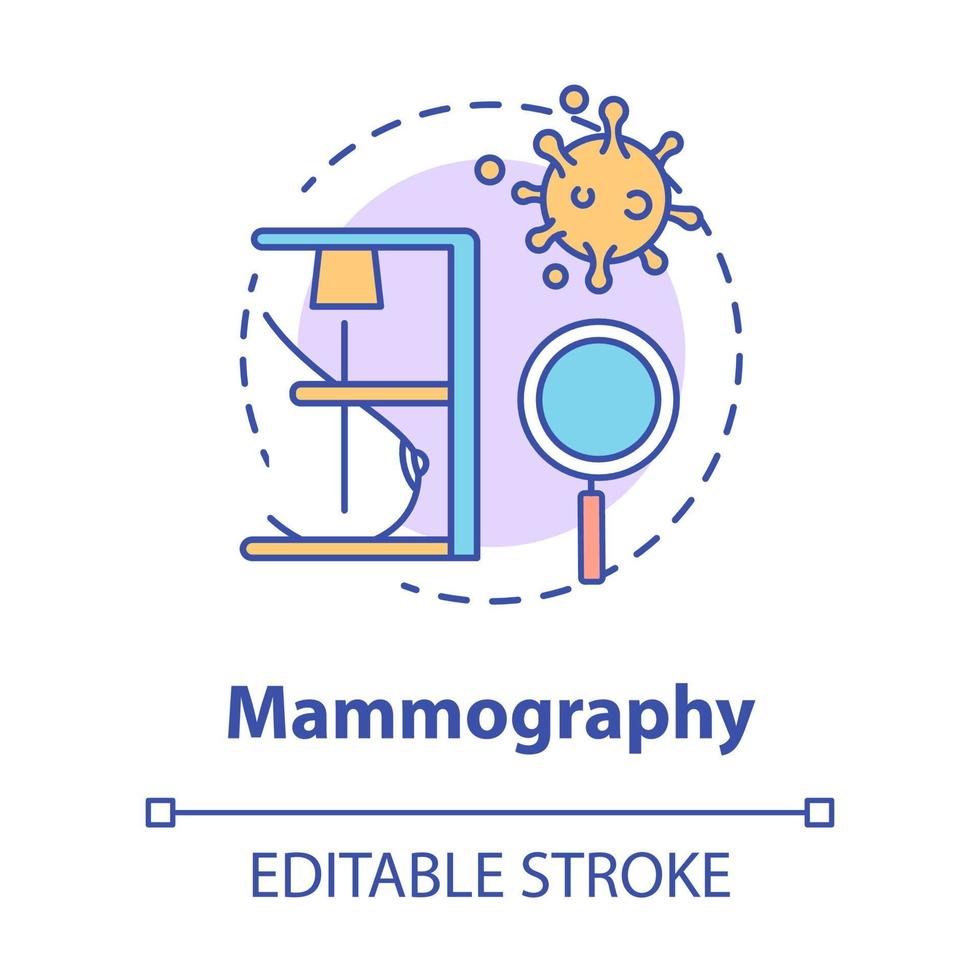 icono del concepto de mamografía vector