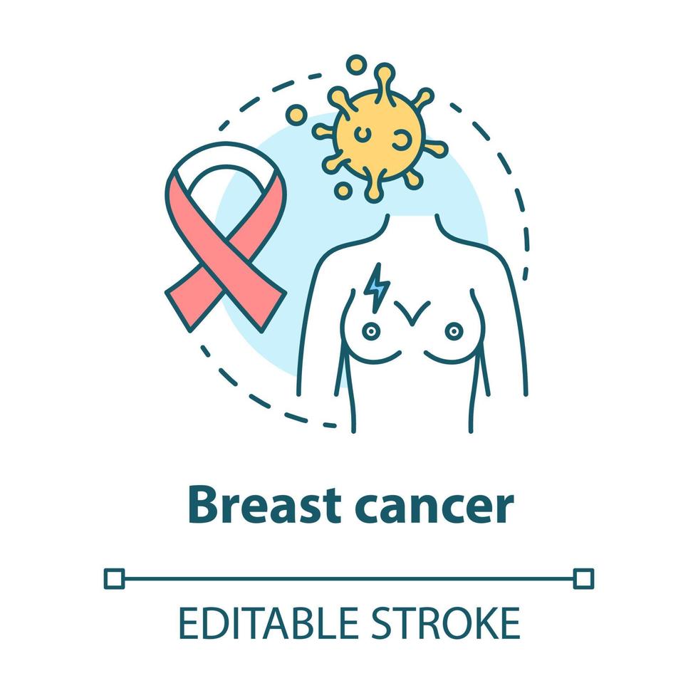 Breast cancer concept icon vector