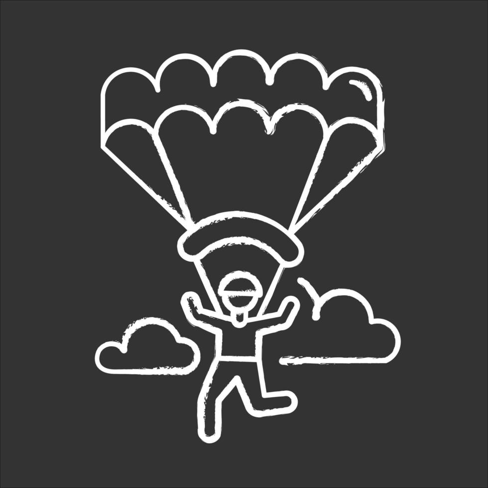 icono de tiza de parapente vector