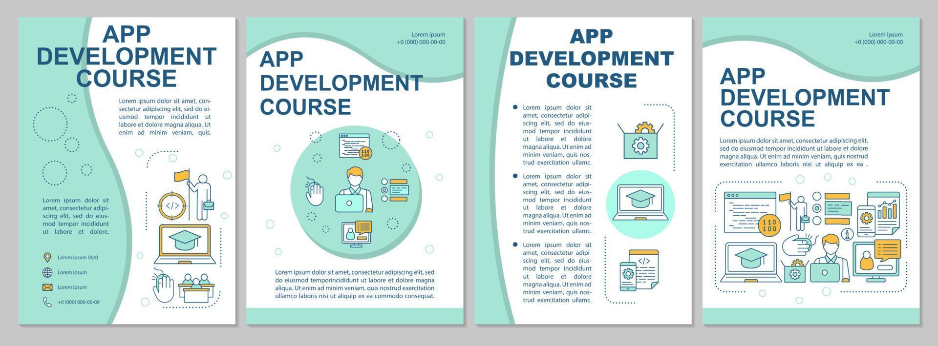 App development course brochure template vector