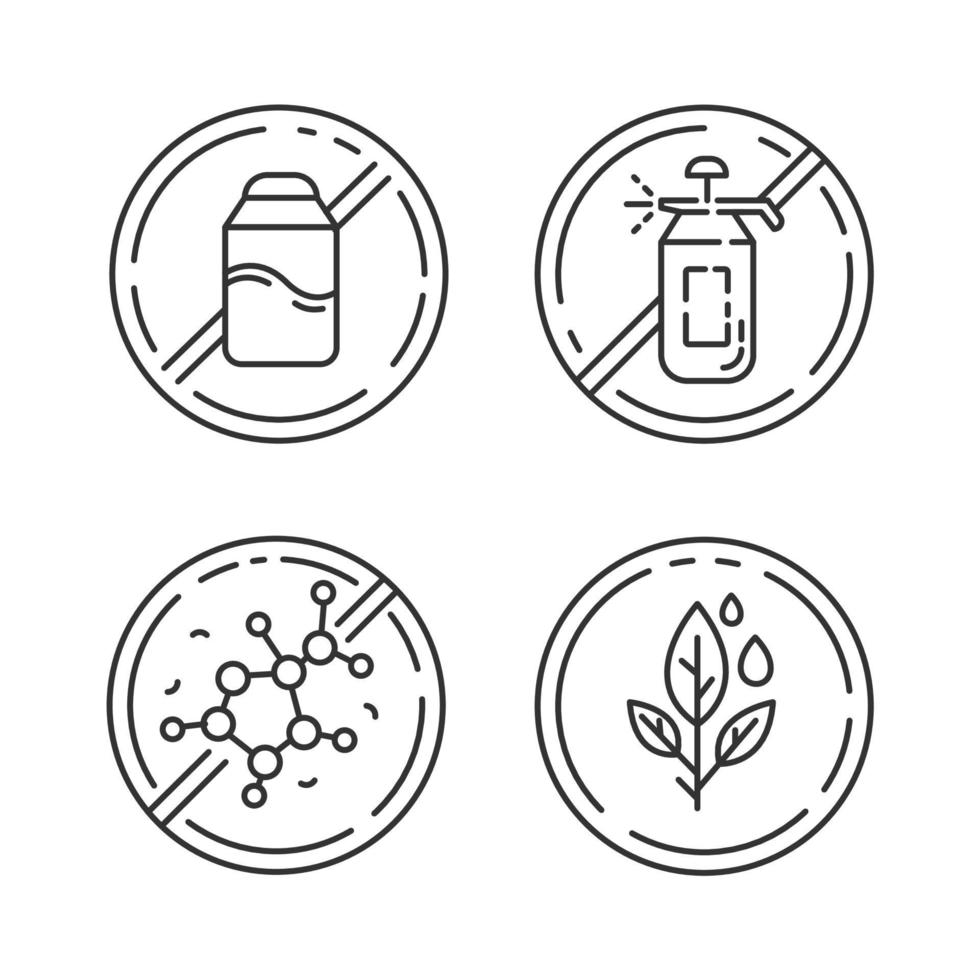 Product free ingredient linear icons set vector