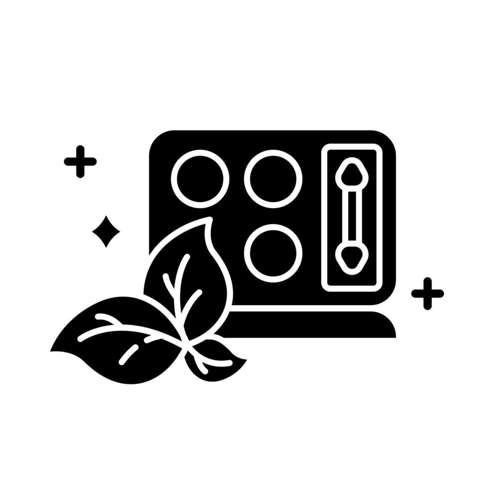 Compact eyeshadow palette glyph icon vector