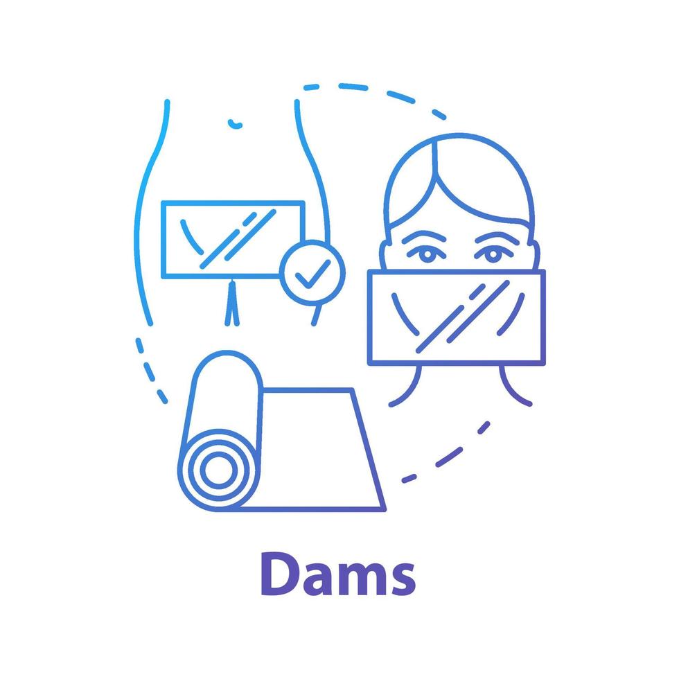 Dams blue concept icon vector