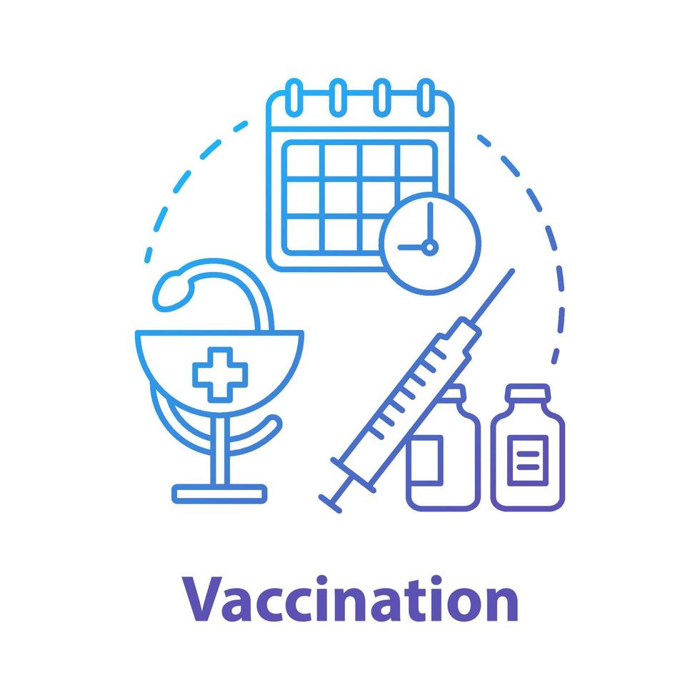 Vaccination blue concept icon vector