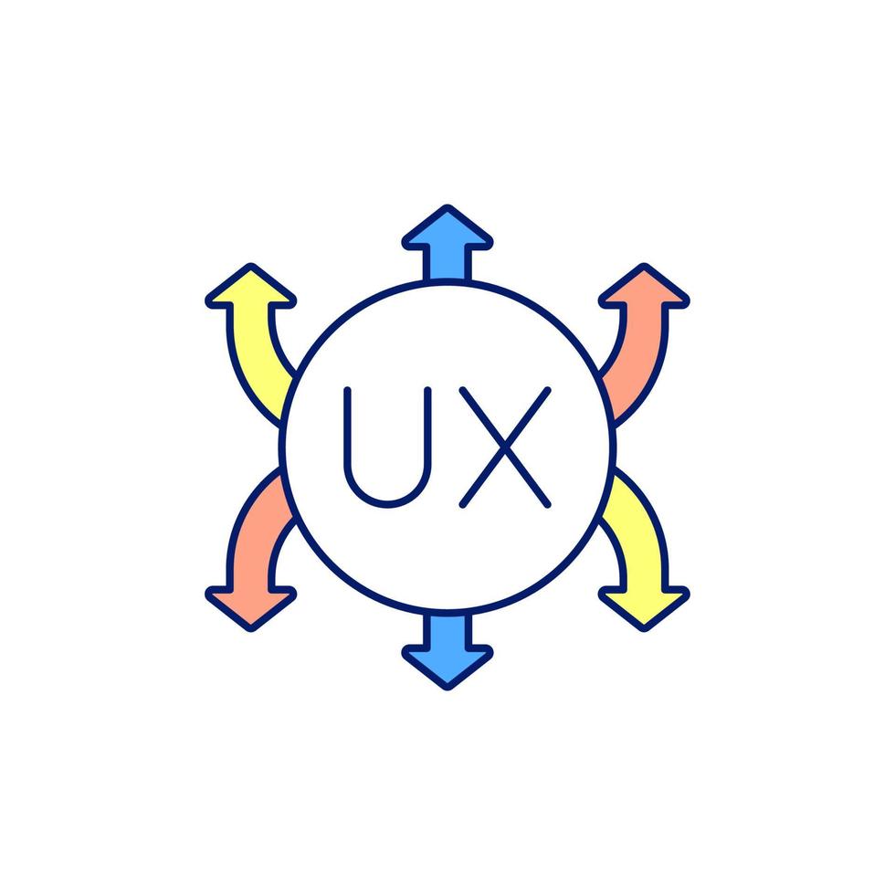 User experience principles RGB color icon vector