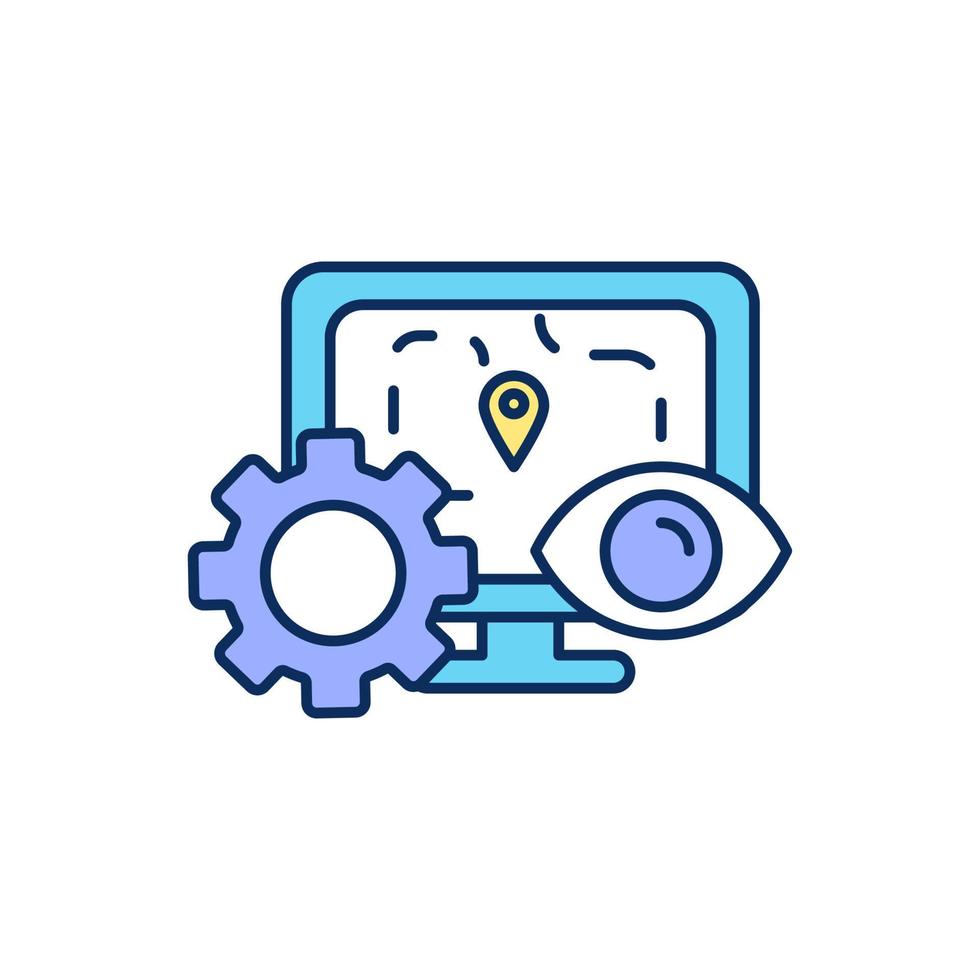 Customer-journey map analysis RGB color icon vector